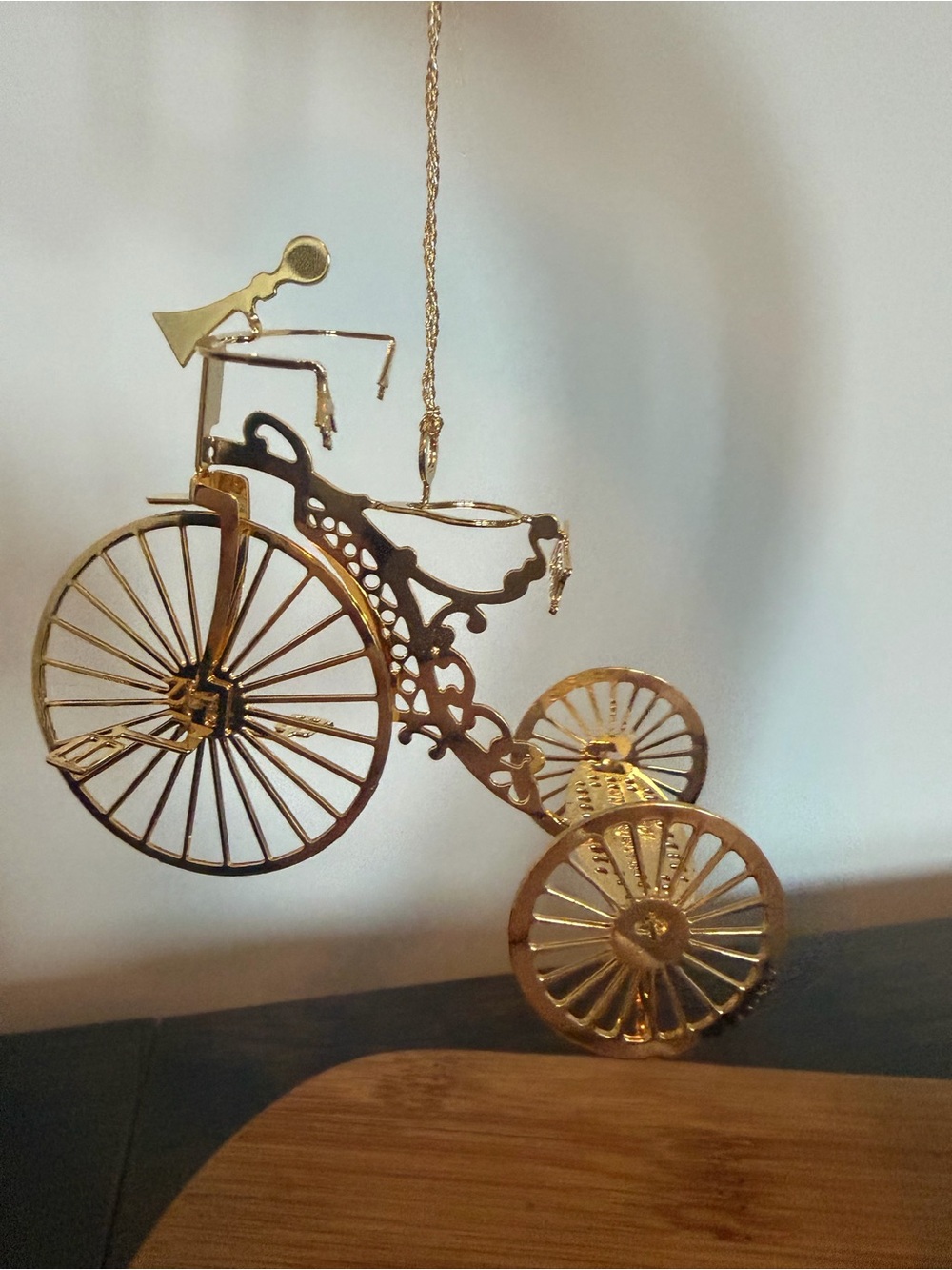 Gold Plated Vintage Bicycle Ornament
